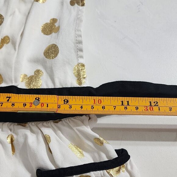 Disney Girls Chef Cooking Baking Apron & Minnie Mouse Ears Hat Set Gold Metallic - Picture 13 of 16